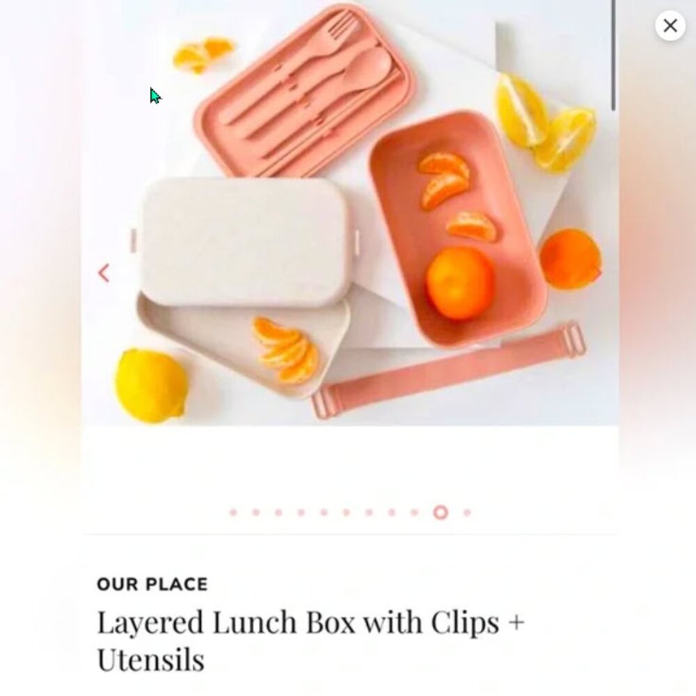 Brand New in Box Our Place Layered Lunchbox with Clips & Utensils- BPA free